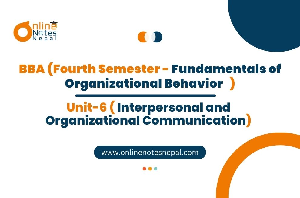 Unit VI: Interpersonal and Organizational Communication Photo